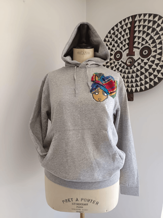 Sweat gris POUPETTE KREOL Bleue