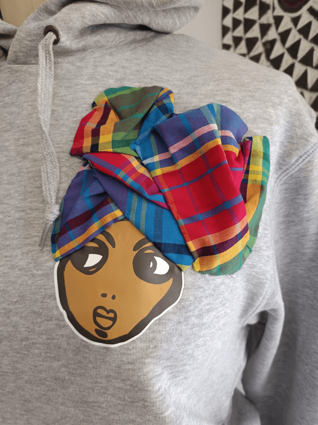 Sweat gris POUPETTE KREOL Bleue