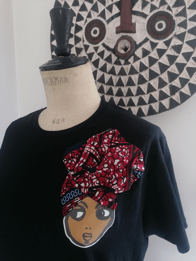 T-shirt POUPETTE Afro💖 bordeaux 